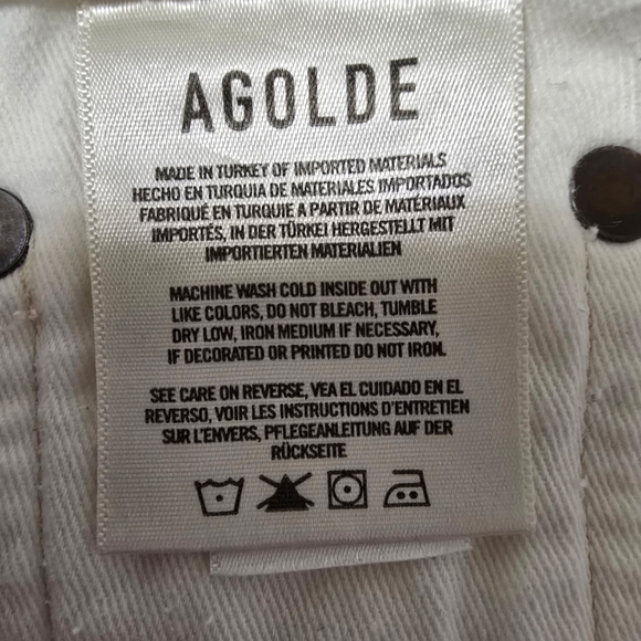 Agolde Parker Long Short Panna Cotta White Women's 24 Festival Summer - Picture 8 of 11